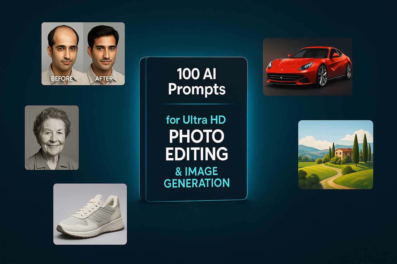 Product mockup — 100 AI Prompts Pack